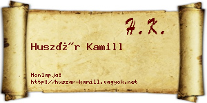 Huszár Kamill névjegykártya